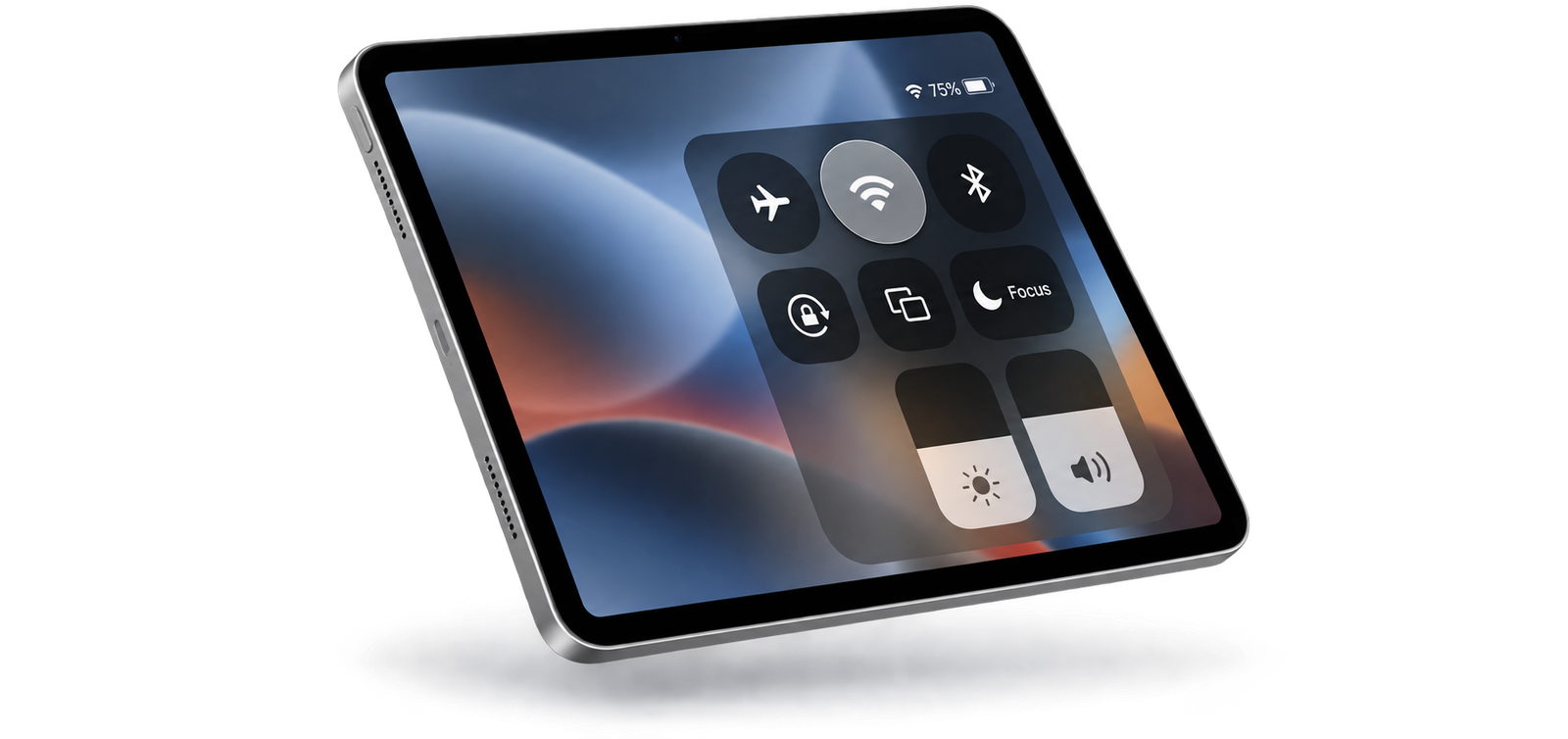 iPad mostrando controles de conexión Wi-Fi