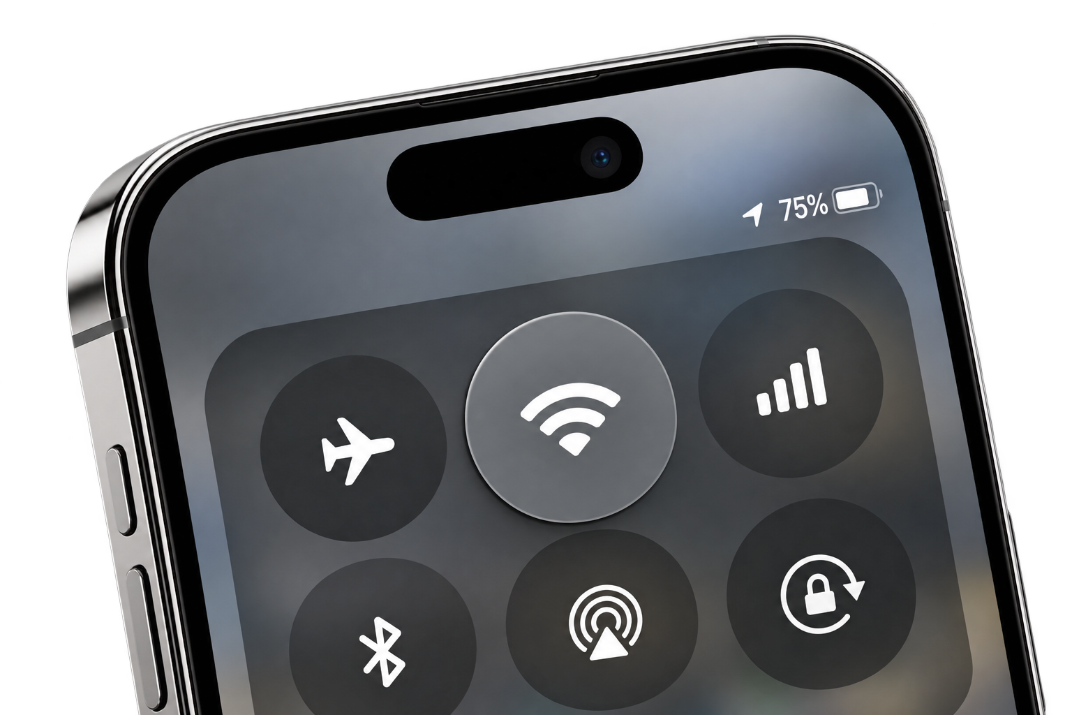 Primer plano del Wi‑Fi en iPhone
