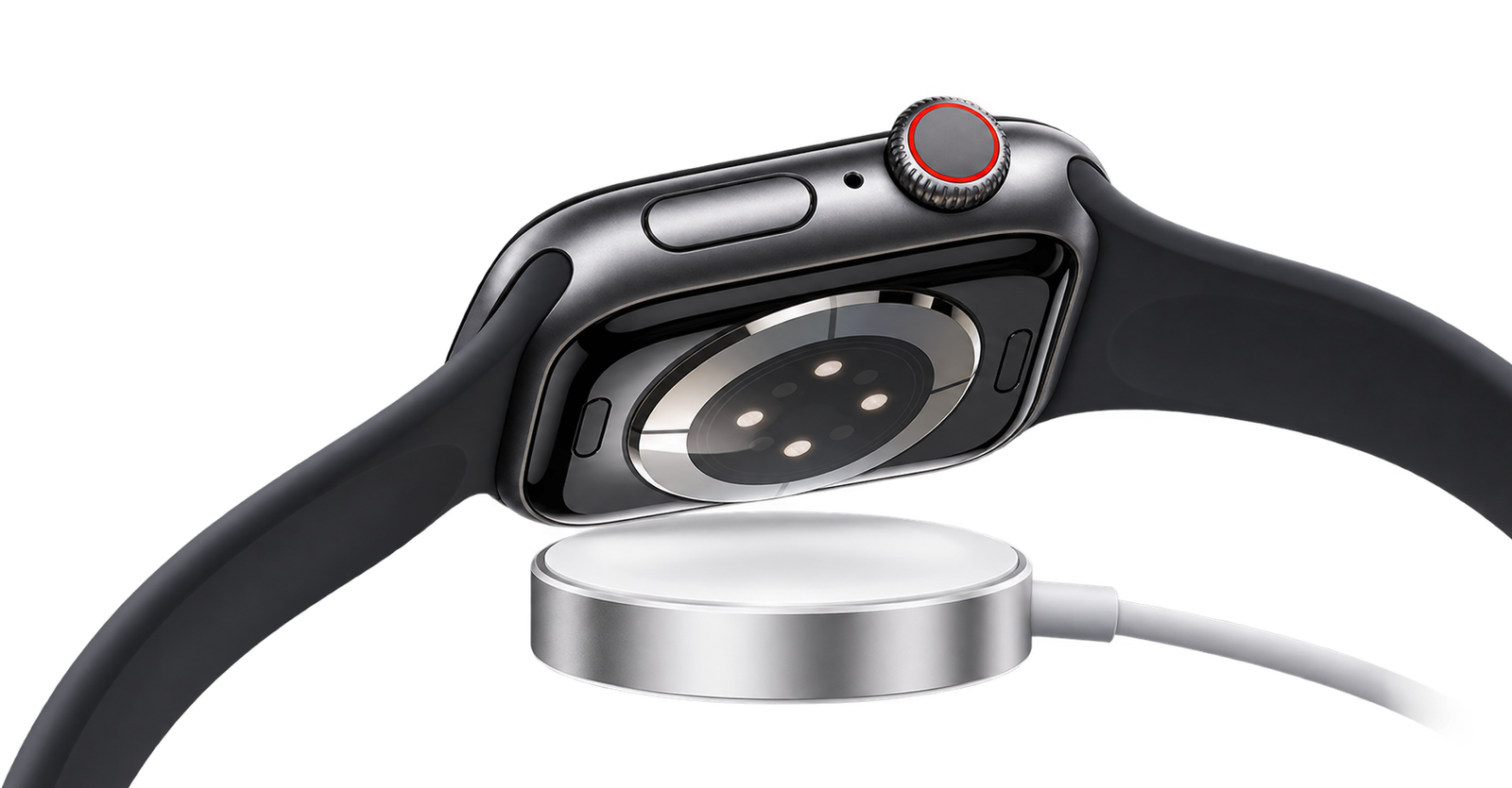 Apple Watch sobre cargador magnético